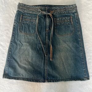 American Eagle MIDI length denim skirt with built in belt